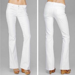 7 For All MANKIND A POCKET WHITE FLARE JEANS SZ31